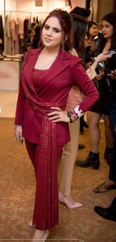 Red Sequin Drape Cord Set